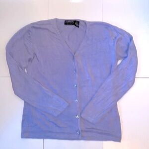 Liz Claiborne 💯 Silk knit Lilac cardigan. Long sleeves. Size PS.